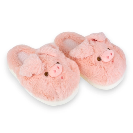 Pantufla Mujer Invierno abierta Cerdito D006btppz Rosa