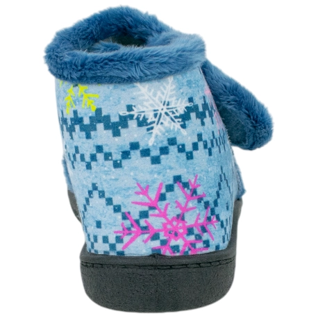Zapatilla Bota Niños Plana Azul Perro Gorro Plumaflex 12003