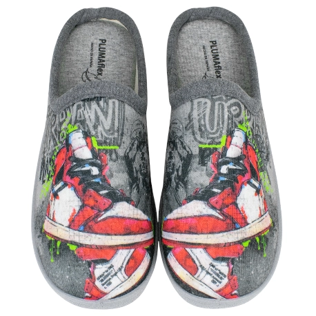Zapatilla Descalza Gris Plana Basket One Plumaflex 12340
