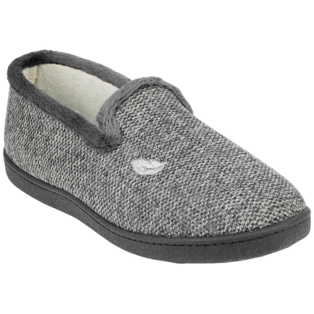 Zapatilla Cerrada Gris Manarola Plana Plumaflex 12018