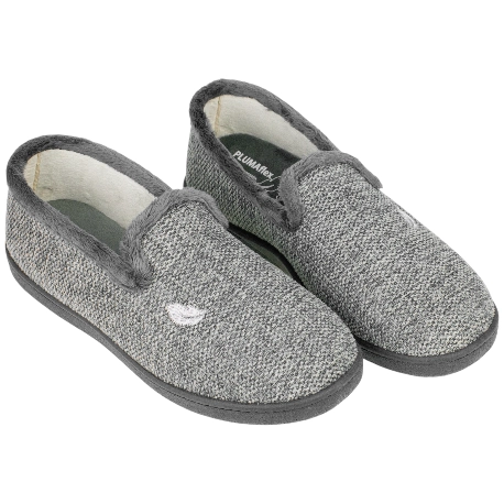 Zapatilla Cerrada Gris Manarola Plana Plumaflex 12018