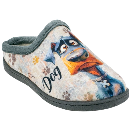 Zapatilla Descalza Plumaflex Plana Gris Dog 12229