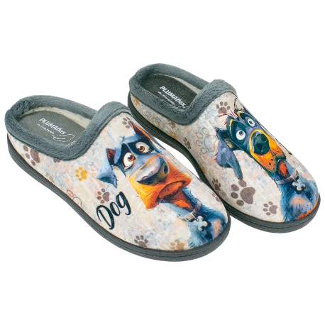 Zapatilla Descalza Plumaflex Plana Gris Dog 12229