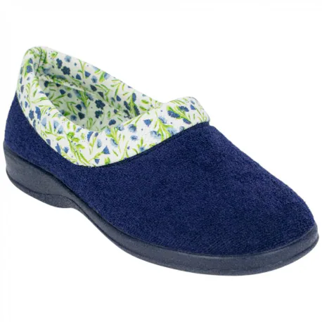 Zapatilla Cerrada Rizo Escotada Flores Plana Costa SOL88812