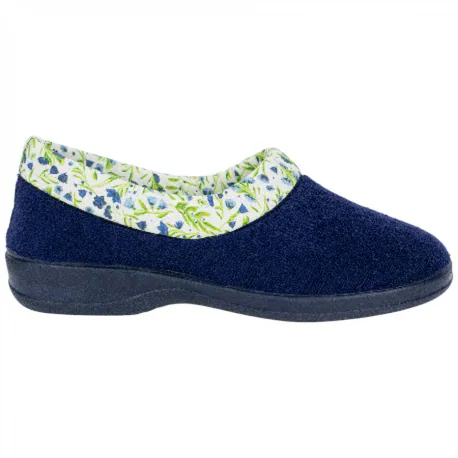 Zapatilla Cerrada Rizo Escotada Flores Plana Costa SOL88812