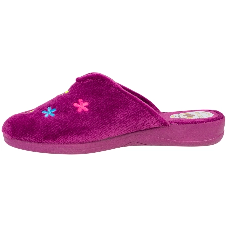 Zapatilla Descalza Cuña Baja Flores Granate Alcalde 5562