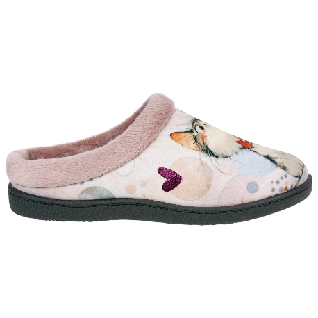 Zapatilla Descalza Casa Plana Mujer Gatito Rosa Plumaflex 12213