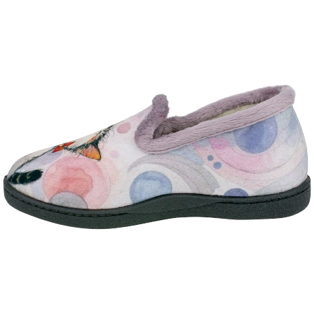Zapatilla Cerrada Plana Gatito Plumaflex 12215 Rosa