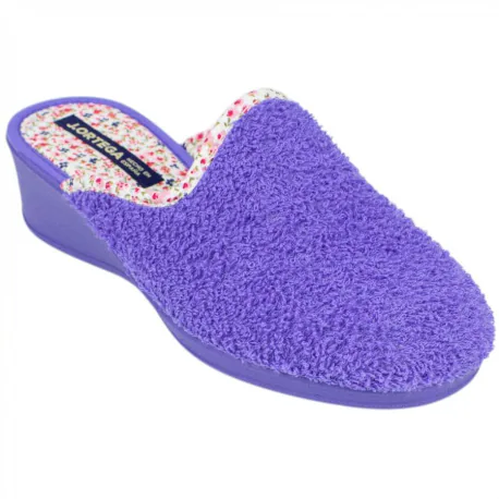 Zapatilla Casa Abierta Cuña Media Rizo Azul J.Ortega 3244