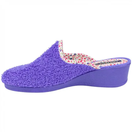 Zapatilla Casa Abierta Cuña Media Rizo Azul J.Ortega 3244