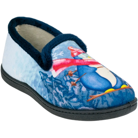 Zapatilla Cerrada Azul Pingüino Plana Plumaflex 12215