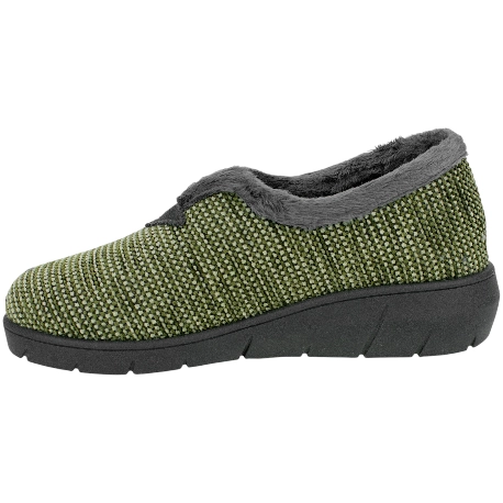 Zapatilla Casa Cerrada Verde Cuña Media Plumaflex 14238 Copete Twist