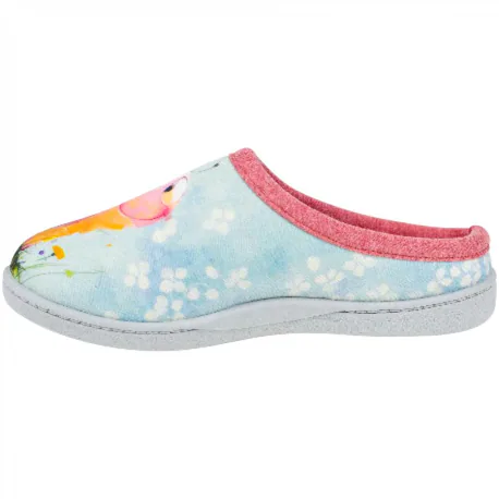 Zapatilla Casa Abierta Mujer Plana Plumaflex Caracol Rosa 12317