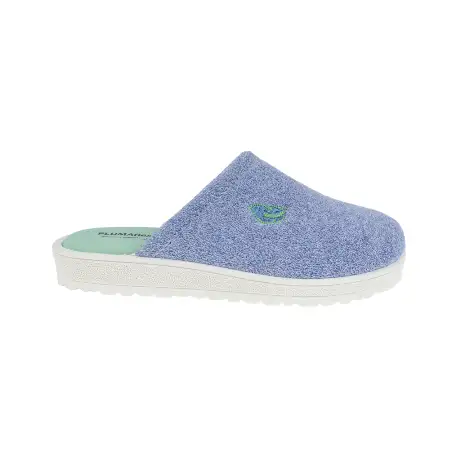 Zapatilla Casa Mujer Abierta Rizo Verano Plumaflex 80009 Azul