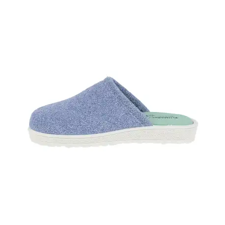 Zapatilla Casa Mujer Abierta Rizo Verano Plumaflex 80009 Azul