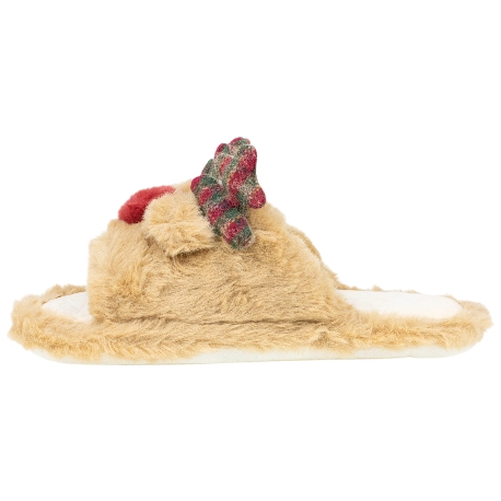 Zapatillas Descalzas Casa Hombre Planas Reno Navidad Marrón Xixitiao 