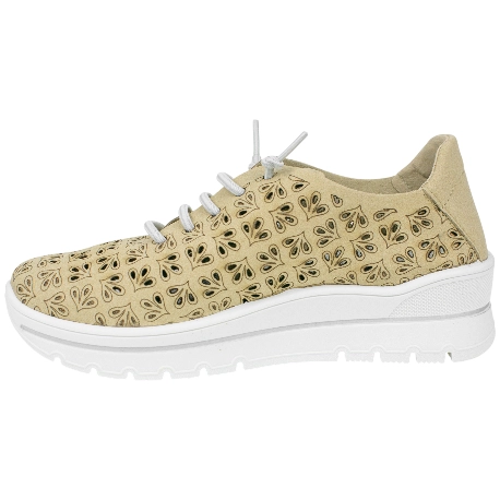 Zapatilla Confort Tela Troquelada Cuña Media Plumaflex A40040