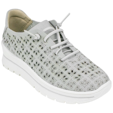 Zapatilla Confort Tela Troquelada Cuña Media Plumaflex A40040