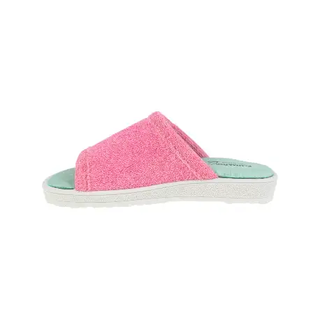 Zapatilla Casa Mujer Abierta Rizo Verano Plumaflex 80010 Rosa