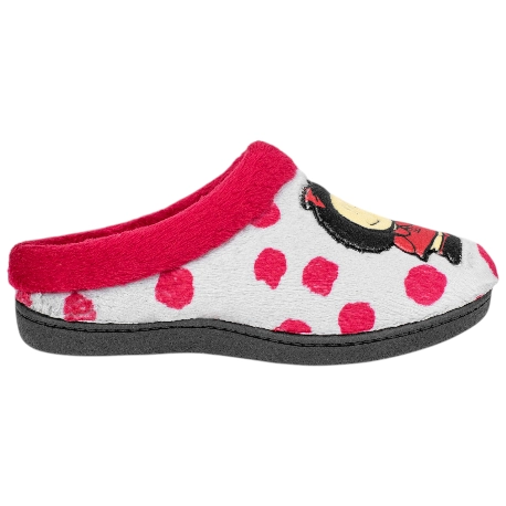 Zapatillas Descalzas Planas de Casa Rojo Estampado Maffy Plumaflex 12281