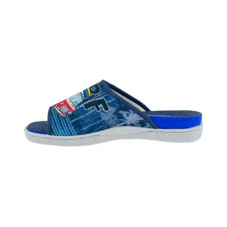 Zapatillas de Casa Verano Hombre Azul Abiertas Estilo Pinki Estampado Surf Plumaflex 12240