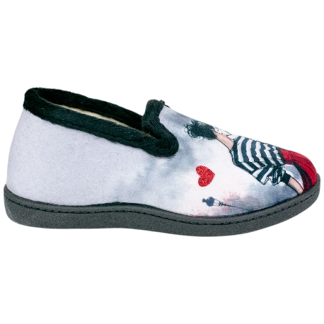 Zapatillas Plumaflex cerradas negro estampadas Chica Parque Paris 12215