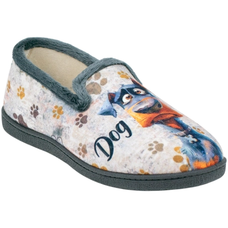 Zapatillas Plumaflex Cerradas Gris Casa Dog 12228
