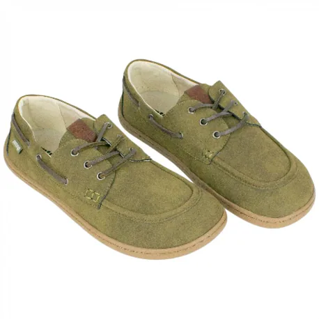 Zapato Barefoot Náutico Hombre Vegano Mustang Free MOC 84839 Verde