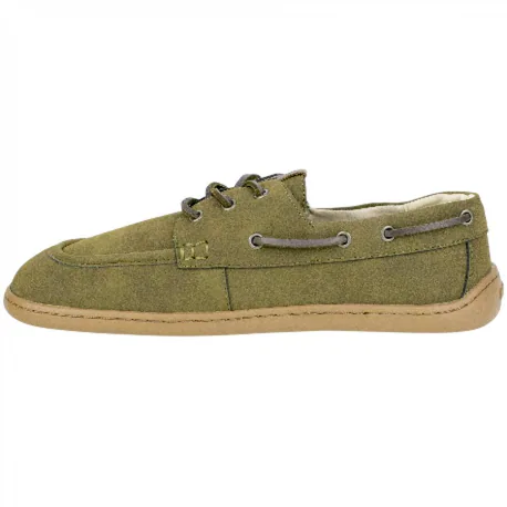 Zapato Barefoot Náutico Hombre Vegano Mustang Free MOC 84839 Verde
