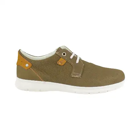 Zapato Casual Hombre Beis y Verde Verano Nobuck Punteado Luisetti 33808GS