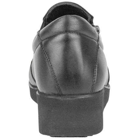 Zapato Confort Piel Negro Cremallera Lateral Cuña Media Vicmart 857-5
