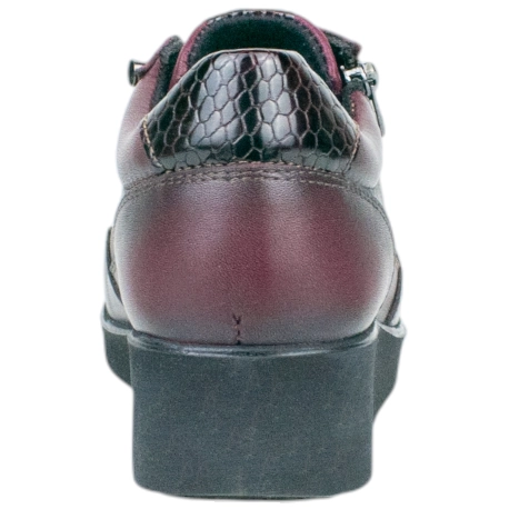 Zapato Confort Piel Granate Elásticos y Cremallera Vicmart 859-3