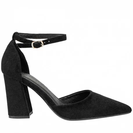 Zapato de Salón Punta Talón Tacón Ancho Alto Ideal Shoes 8758