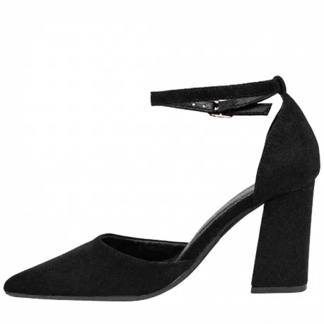 Zapato de Salón Punta Talón Tacón Ancho Alto Ideal Shoes 8758