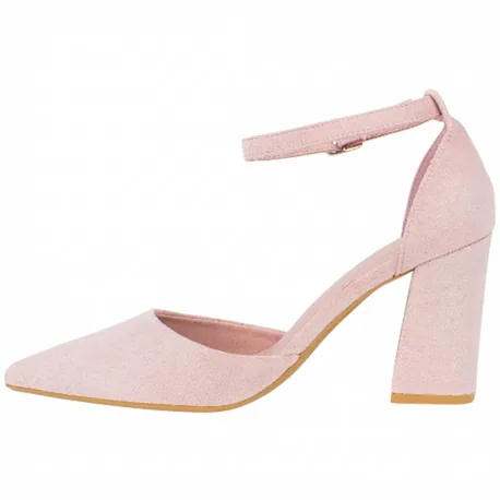 Zapato de Salón Punta Talón Tacón Ancho Alto Ideal Shoes 8758