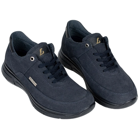 Zapato Piel Nobuck  Azul Marino Cordones Waterproof Luisetti 36102NO-W