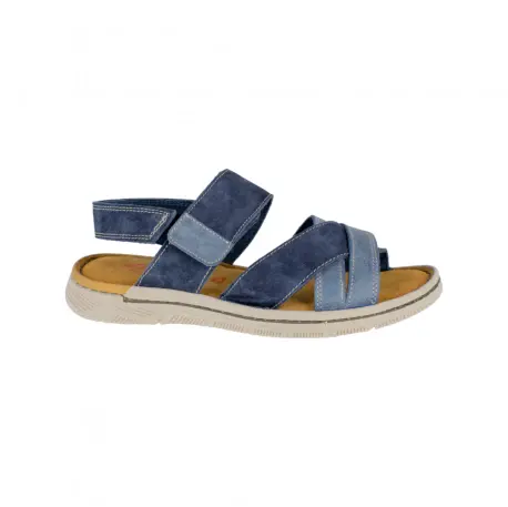 Sandalias de Piel Hombre Cruzada Velcro Zen 679005