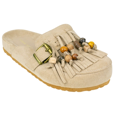 Zueco Bio Plano Flecos y Cuentas Ideal Shoes 9766